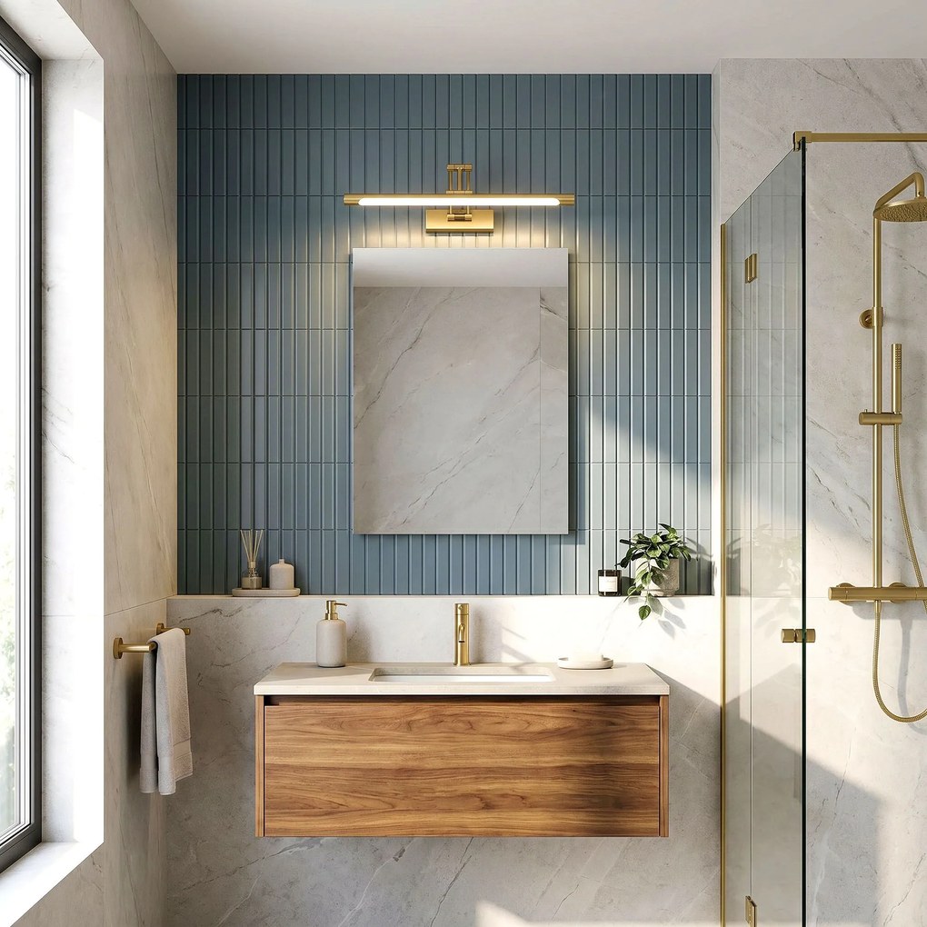 Badkamer LED-wandlamp SWE022-1W 42cm Brush Gold