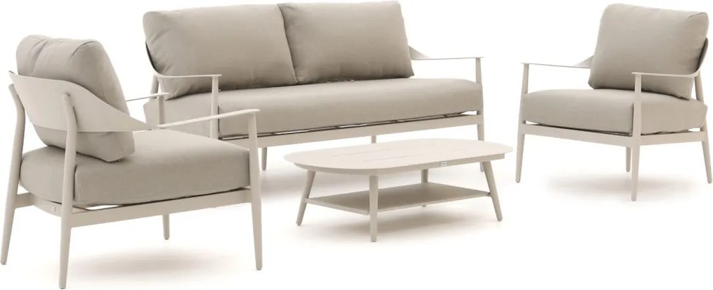 Stoel-bank loungeset Bellagio  | 4 personen | Loungeset Beige | Aluminium | Kees Smit Tuinmeubelen