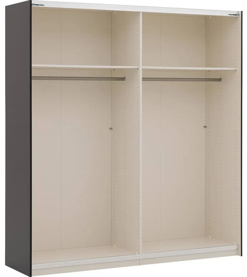 Goossens Kledingkast Easy Storage Sdk, 203 cm breed, 220 cm hoog, 2x 3 paneel glas schuifdeuren