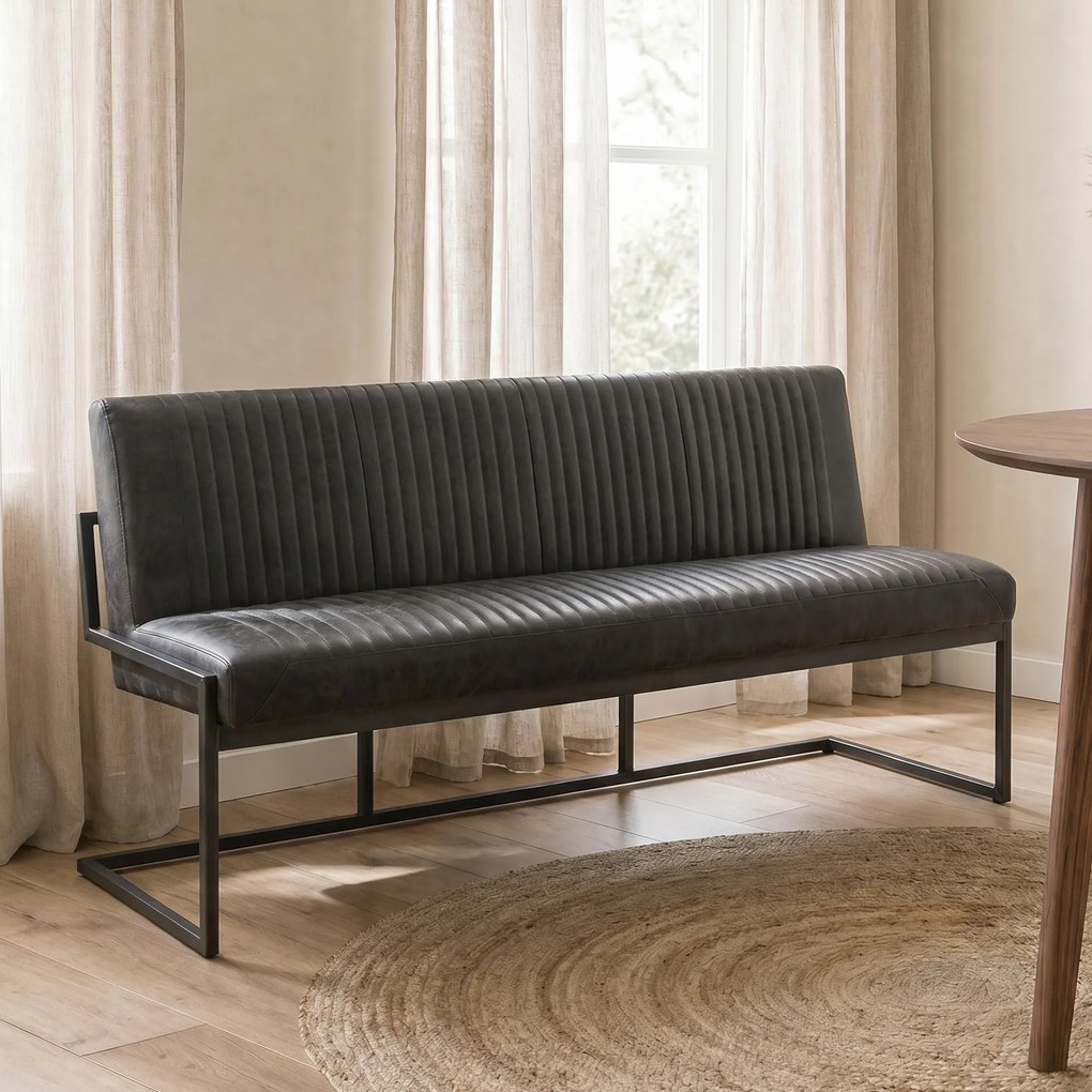 Tower Living Eetkamerbank Van Antraciet Kunstleer 185 Cm Ferro