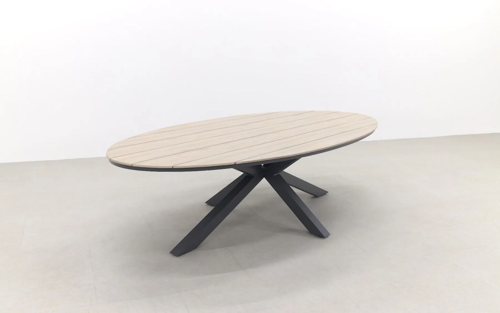 GI Edison ovale houtlook tuintafel 280x140 cm.