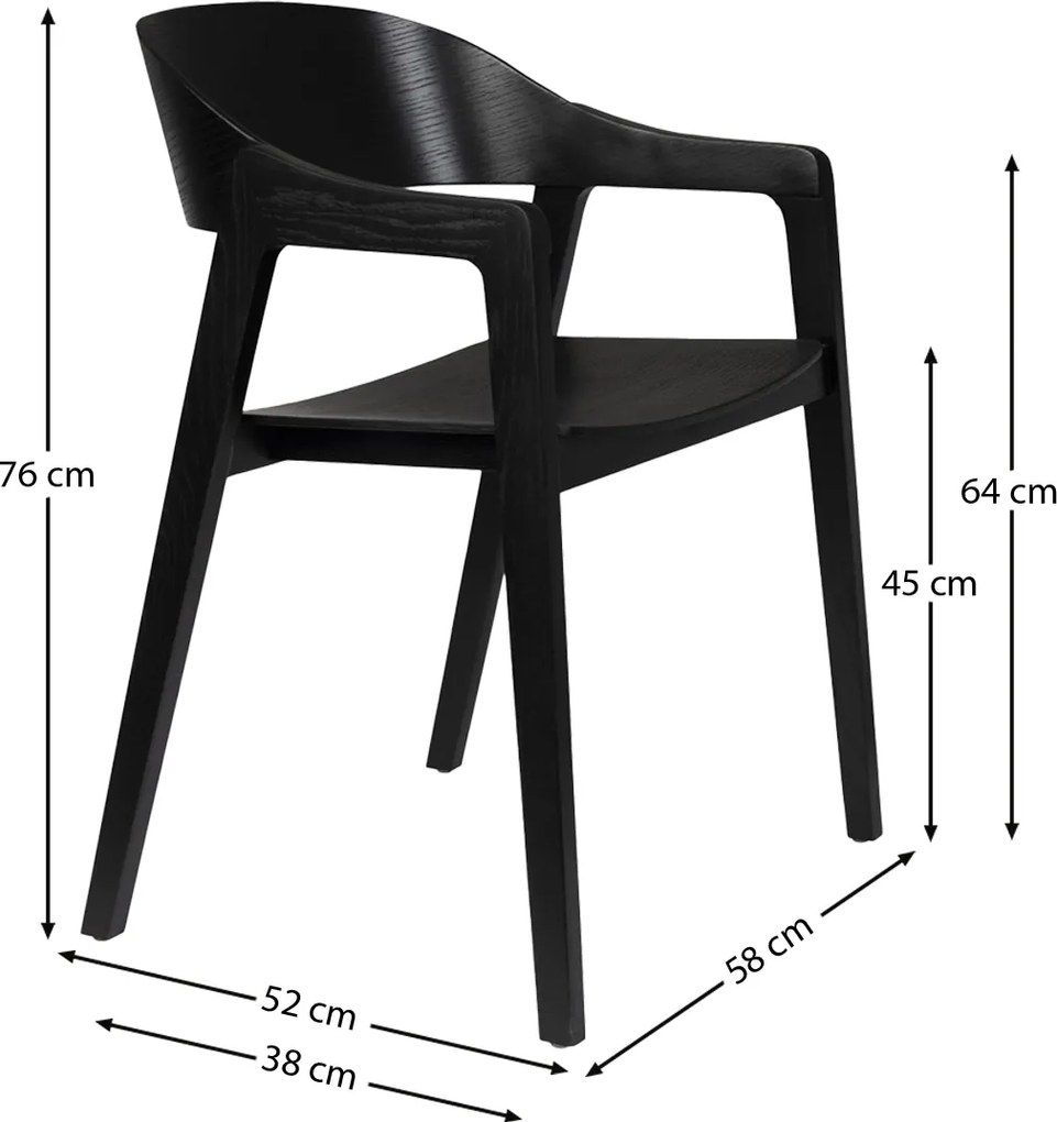 Stoel Van Gebogen Hout Zwart