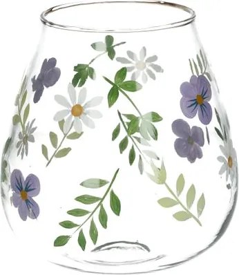 Grote vaas, glas, handbeschilderd,Ø19 x 16 cm