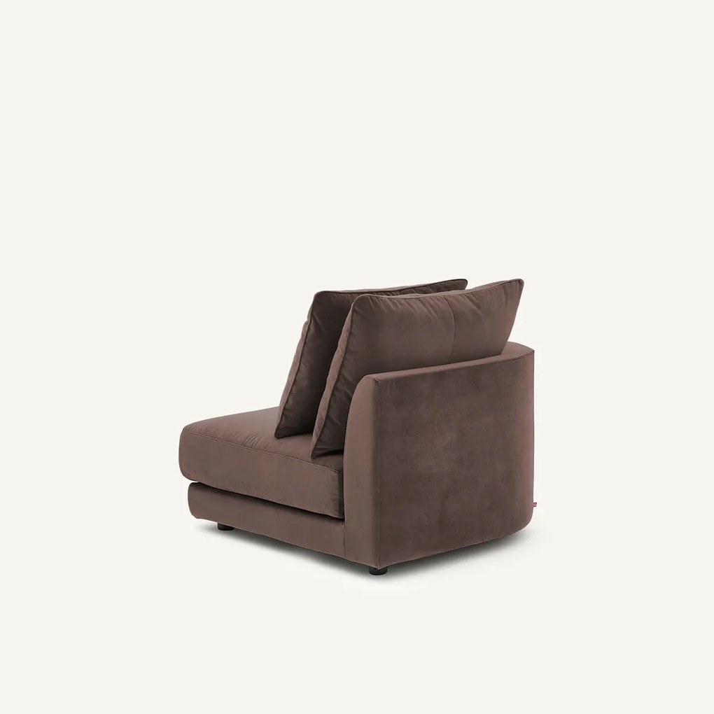 Halve bank links, modulair, van linnenfluweel, TIBERIO