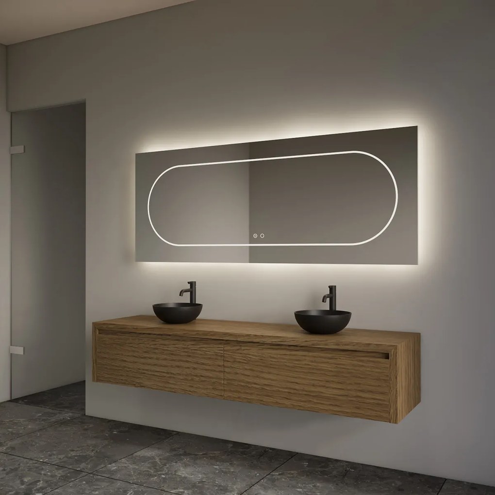 Gliss Design Ares badmeubel 180cm 2 lades castle brown zonder waskom