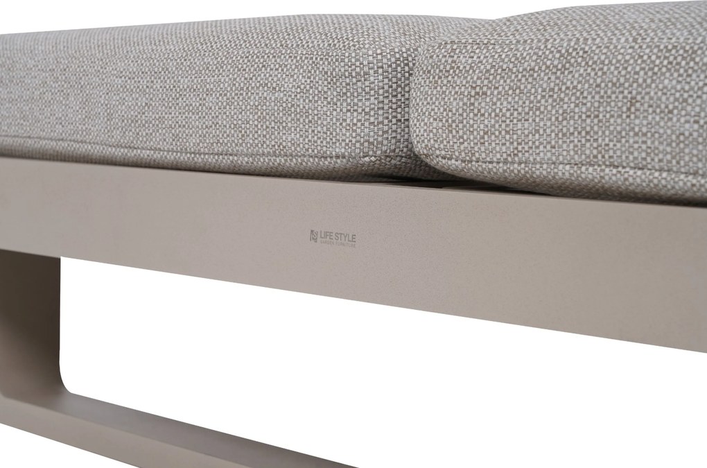 Lifestyle Garden Furniture Massimo Ligbed Met Kussen Loft/sandy Aluminium Taupe