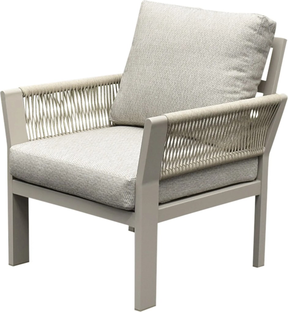 Saigon lounge tuinstoel aluminium latte soft grey kussens