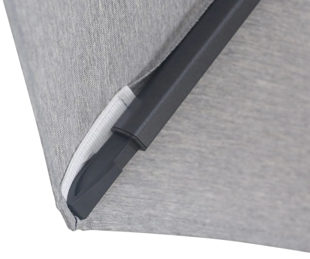 Zweefparasol 3.5m S2 Excellent (incl. voet + hoes) Grijs-antraciet Camello Luna