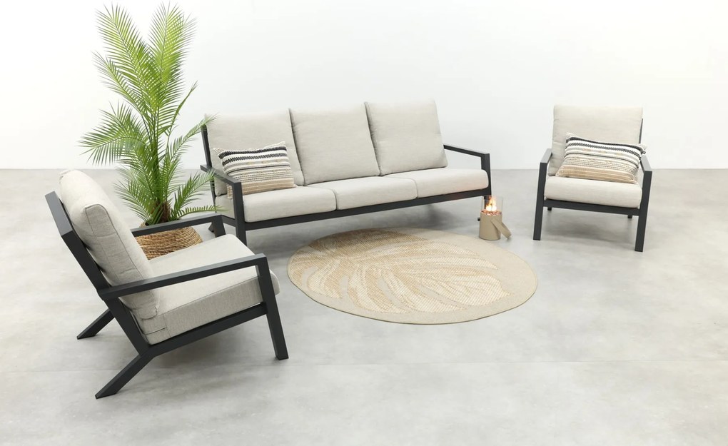 Boston stoel bank (3-zits) loungeset - 3-delig