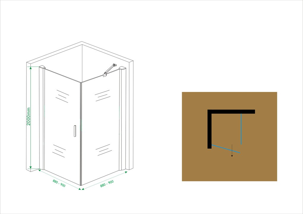 Mueller Super douchecabine 90x90cm Anti-kalk