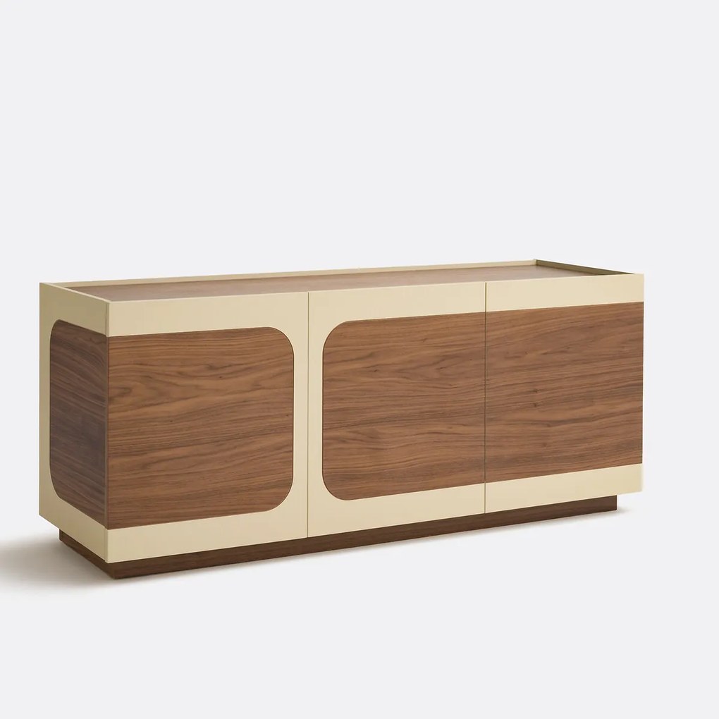 Walnoot gefineerd 3-deurs dressoir, Galdo