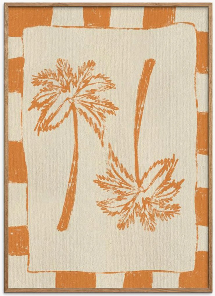 Ingelijste digitale print Palm Paradise van Shatha Al Dafai