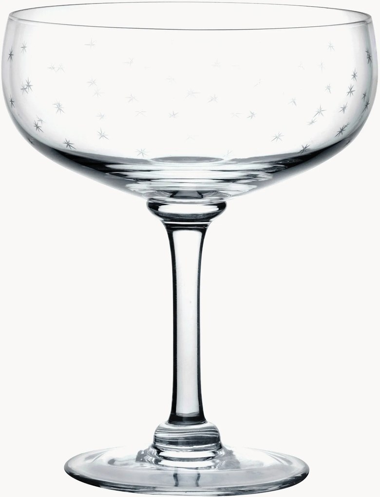 Mondgeblazen kristallen cocktailglazen Stars, 2-delig
