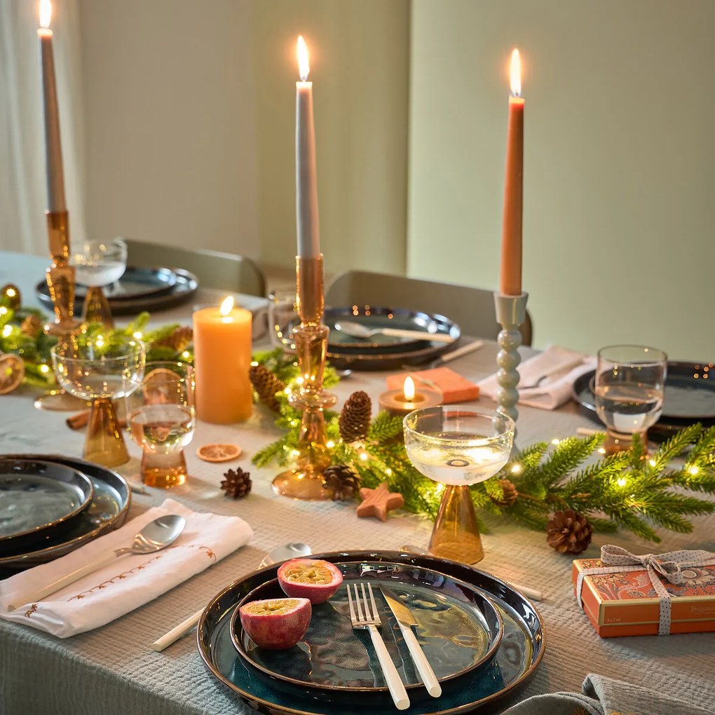 Kandelaar in glas H25 cm, Chilava