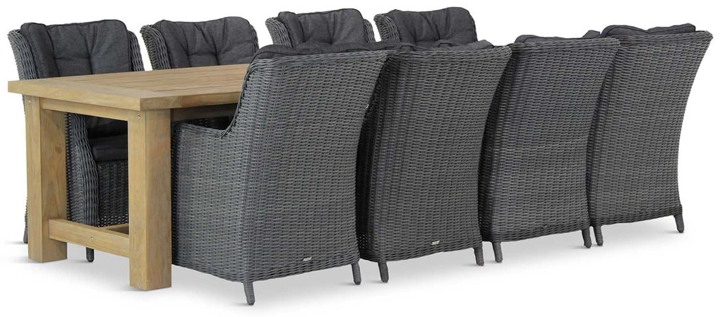 Tuinset 8 personen 300 cm Wicker Zwart Garden Collections Buckingham/ Fourmile