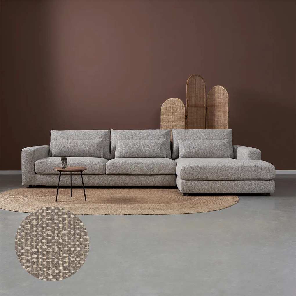 PEPP Interiors Como Grote Bank Met Chaise Longue Rechts Beige Silencio 19