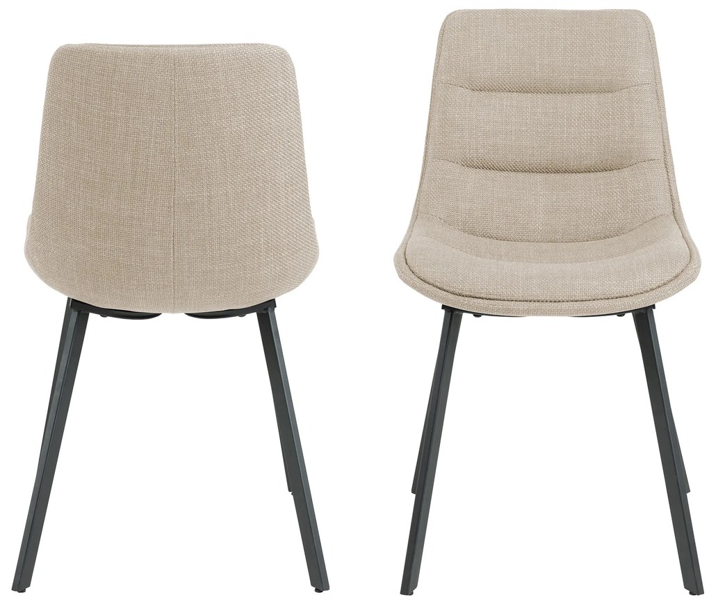 IDA Beige (stof Basel 24) - MODERNE GESTOFFEERDE STOEL VOOR WOONKAMER/EETKAMER LOFT