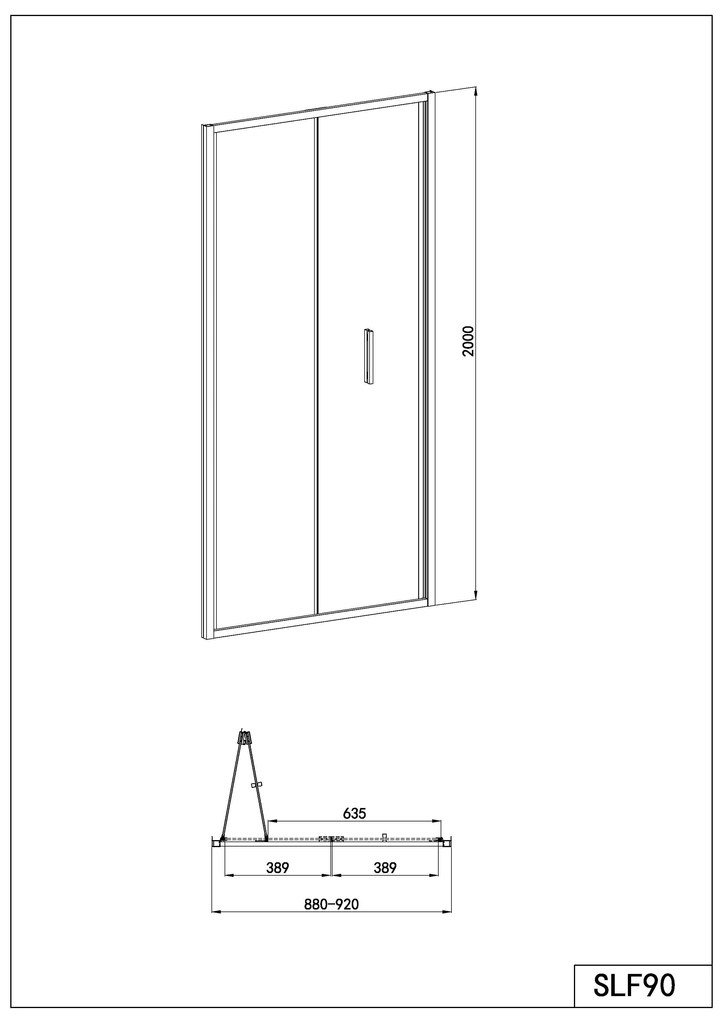 Badstuber Rano douchecabine met vouwdeur 90x90cm zwart mat