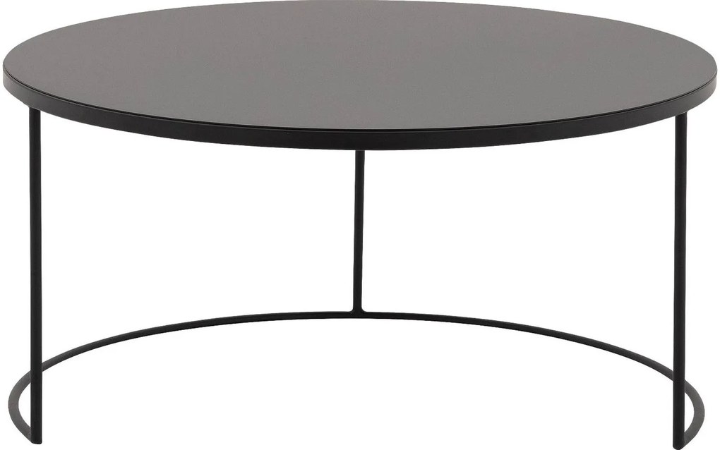 Goossens Salontafel Oda rond, metaal zwart, elegant chic, 80 x 41 x 80 cm