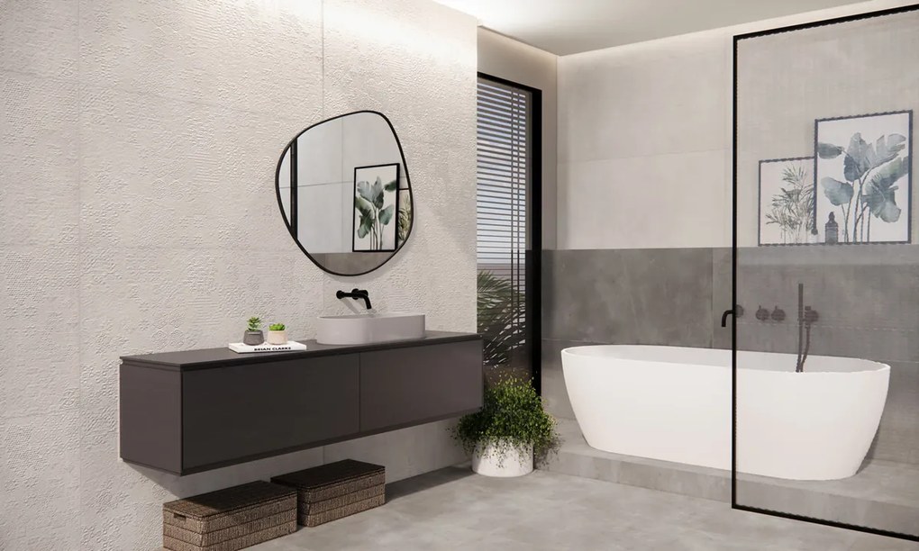 Jabo Beton Cire Bercy Nude wandtegel reliëf beige 60x120cm gerectificeerd