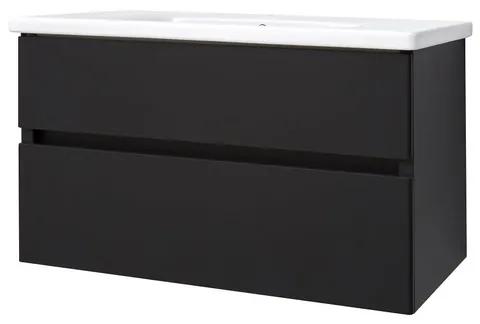 Best Design Quick Black Greeploos meubel onderkast en wastafel 100 cm mat zwart 4007350
