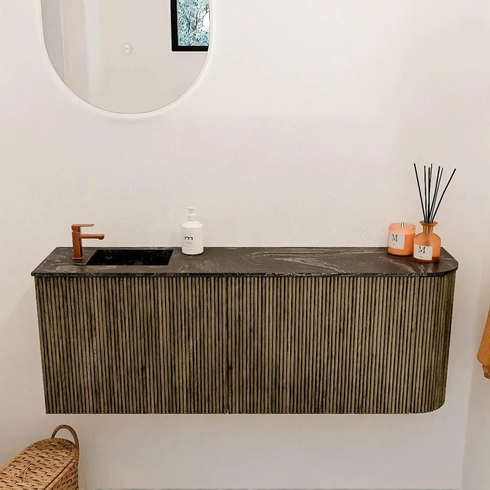 Mondiaz Joya DLux 110cm toiletmeubel ronding rechts dusk met wastafel faye links 1 kraangat lava