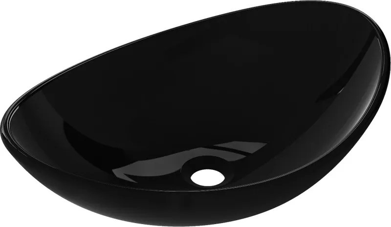 Mexen Sonia glazen opbouwwastafel 54 x 37 cm, zwart - 24145470