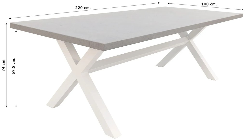 Hartman Sophie Element white/Verona white 220 cm. tuinset - 7-delig