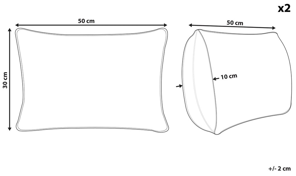 Set van 2 kussens Abstract Patroon 30 x 50 cm Meerkleurig MELAMPODIUM Beliani