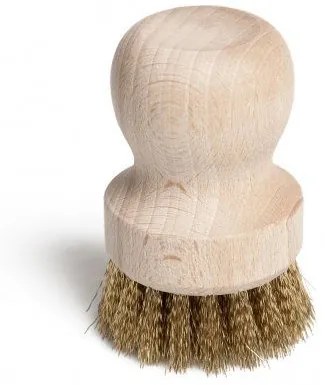 Borstel zonder steel, messing draad met beukenhouten handvat