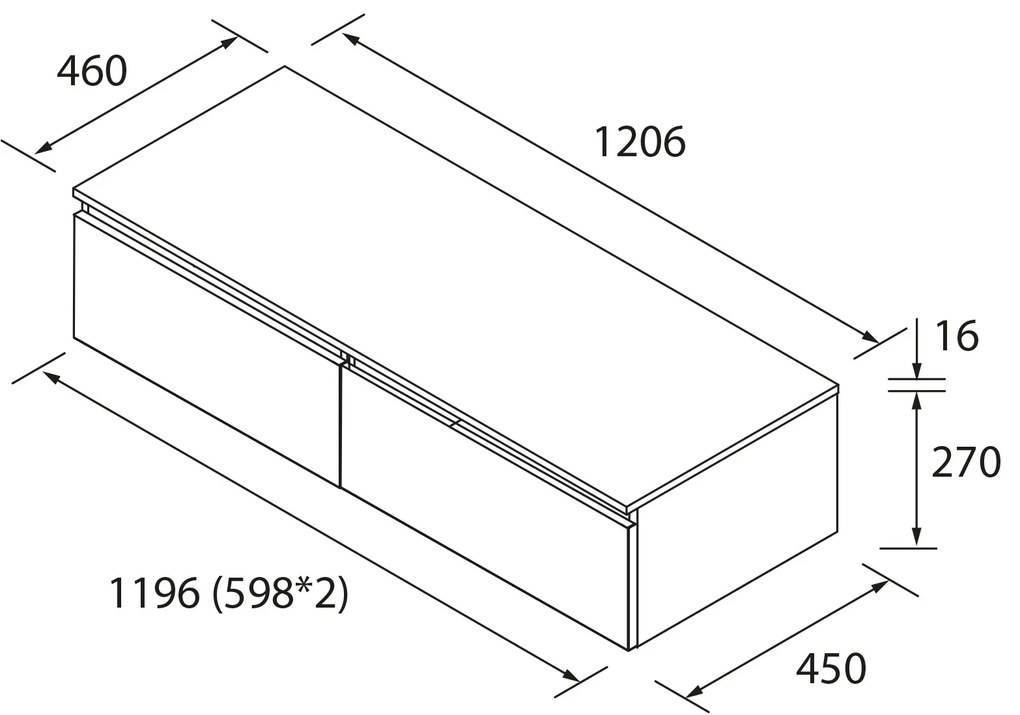 Muebles Hoyo badmeubel 120cm warm eiken