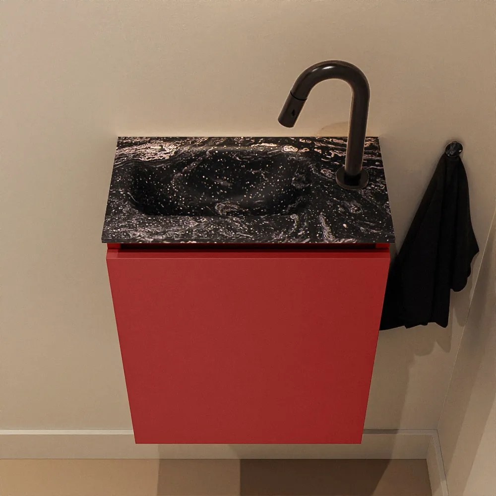 Mondiaz Ture DLux toiletmeubel 40cm fire met wastafel lava links met kraangat