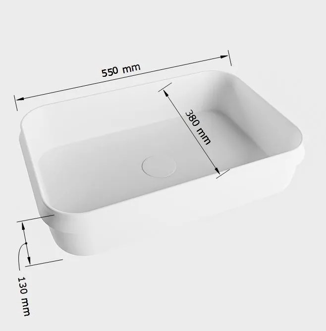 Mondiaz Arvo Solid Surface waskom 55x38cm smag