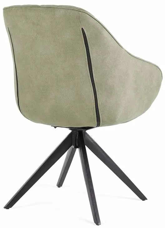 Eetkamerstoel - Neil - met draaivoet - lederlook Toronto groen