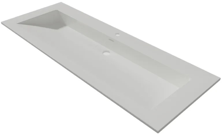 Lambini Designs Flora solid surface wastafel 100cm met 1 kraangat wit mat