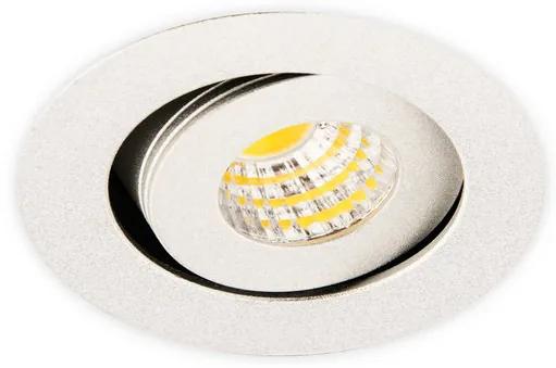 Inbouwspot LED 3W, Rond, Kantelbaar, Aluminium, Dimbaar, Zilver
