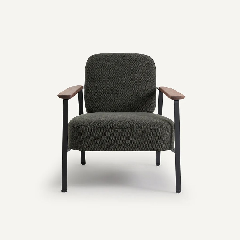 Stalen metalen fauteuil met gevlochten gemêleerde stof, Abraxas