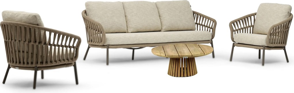 Stoel en Bank Loungeset 5 personen Rope Zand/Beige Coco Elara/Fungo