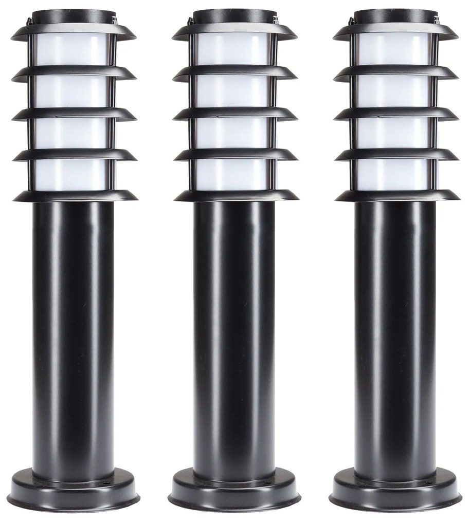 Set van 3 Soll 3 Tuinlamp Zwart 45cm Tuinverlichting Zwart E27