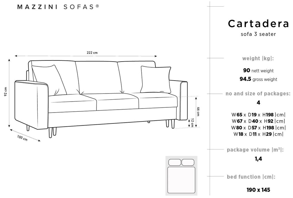 Slaapbank Cartadera bouclé | Mazzini Sofas