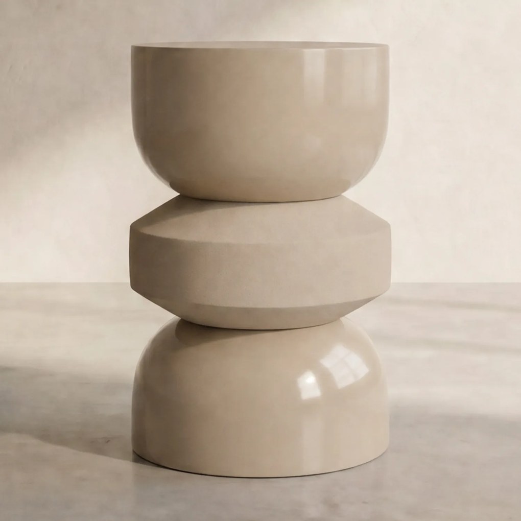 Dutchbone Apollo Beige Two-tone Bijzettafel Van Metaal - 29 X 29cm.