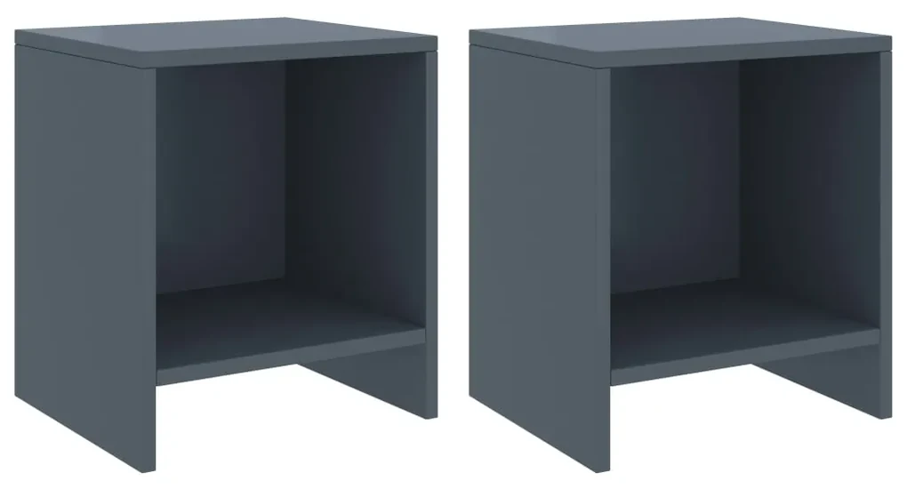 vidaXL Nachtkastjes 2 st 35x30x40 cm massief grenenhout lichtgrijs