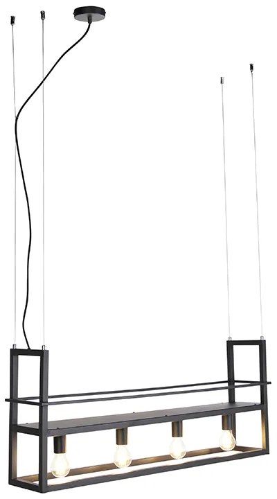 Smart hanglamp zwart incl. WiFi A60 - Cage Rack