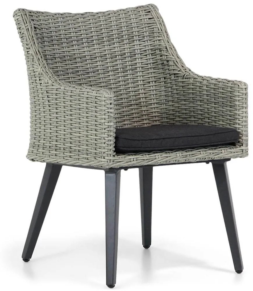 Tuinset 4 personen 95 cm Aluminium/wicker Grijs Garden Collections Milton/Veneto
