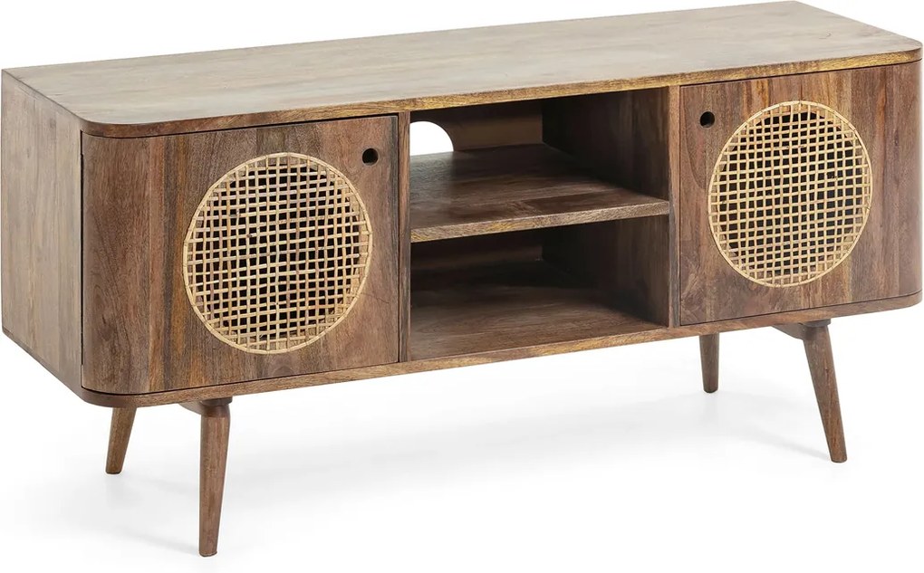 Kave Home Geraldine Bruin Tv-meubel Mangohout - 120x40x55cm.
