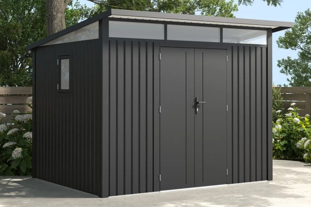 Odda metalen gereedschapshuisje met vloer 2,9 x 2,5 m CoverTech antraciet