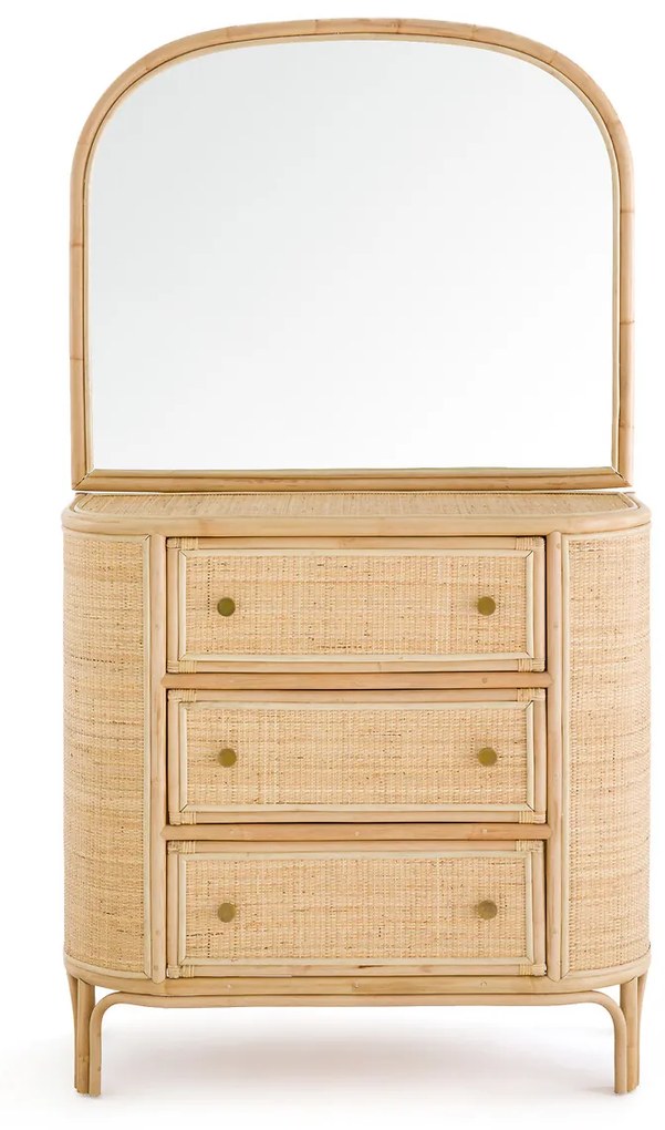 Rotan commode met geïntegreerde spiegel, Ladara