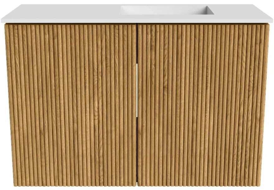 Mondiaz Joya 60cm toiletmeubel oak met wastafel faye rechts 1 kraangat talc