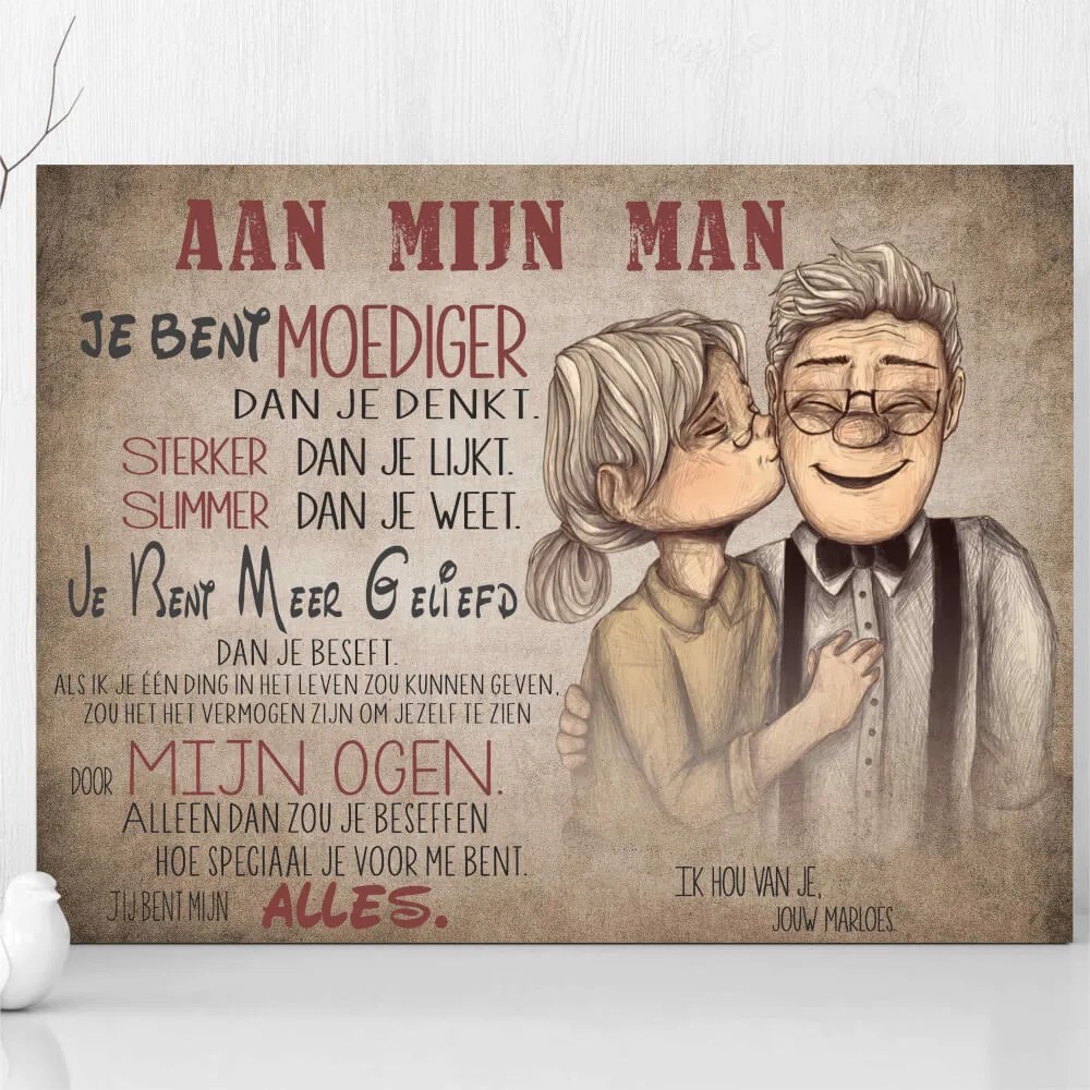INSPIO Kerstcadeau - Liefdesverklaring voor geliefde man - Wij versturen borden en schilderijen binnen 24 uur.