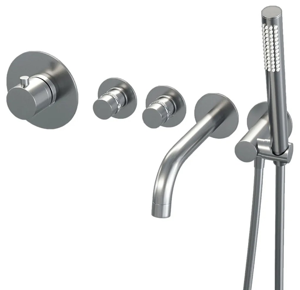 Brauer Chrome Edition inbouw badkraan met uitloop en staafhanddouche chroom